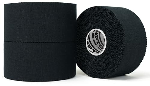 Hampton Adams | As Seen on Shark Tank | Original Athletic Sports Tape (3-Pack) | 45ft Rolls | Very Strong Easy Tear NO Sticky Residue | Best Tape for Athlete & Trainers | Fingers Ankles (Black)