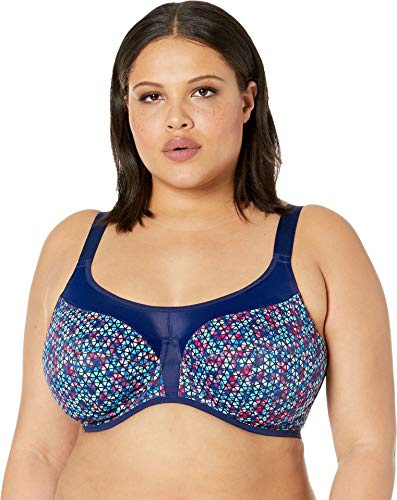 Elomi 8041 Energise U/W full kupa stödjande multiway J krok sport-bh, Marinblå geo, 85G