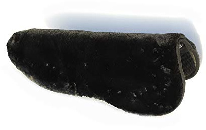 Rhinegold Equestrian Luxury Fur Saddle Seat Saver - Black - Saddle Pad Cushion Cover for Horse Saddles. Premium Horse Saddle Cover. Horse Riding Equipment & Accessories.