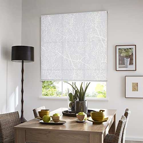 MADECOSTORE Rollo mit Aufrollmechanismus, Motiv Baum – Produktreihe Must – Weiß – L 64 x H 250 cm