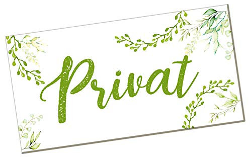 Logbuch-Verlag Privat Schild grün weiß 20 x 10 cm - Türschild Privat-Schild Hinweisschild Warnschild selbstklebend für Büro Praxis Geschäft Personal