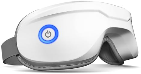 latumab Masajeador de ojos con calor, máscara de ojos calentada con música Bluetooth, masajeador facial, máscara para aliviar la migraña y el dolor de cabeza, sueño mejorado, regalos de cumpleaños