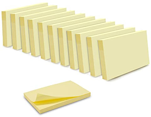 WAYTEX Haftnotizen, selbstklebend, wiederverwendbar, 12 Blöcke à 100 Blatt, 75 x 125 mm