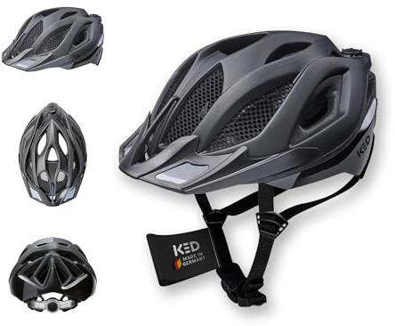KED Spiri II Trend Allround Fahrradhelm Mit LED Licht Und Reflektor, Optimierter Belüftung, Insektenschutznetz Und K-FIT System | Farbe: Black Matt | Größe: 52-58 (M)