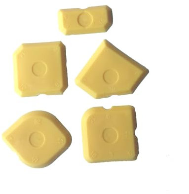 Fugenglätter Fugenabzieher für Silikon und Acryl - Fugenspachtel Glättspachtel Silikonspachtel Silikonglätter Silikonabzieher Silikon Abzieher Silicon-Fugenglätter (5er Set gelb)