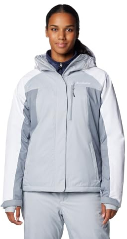 Columbia Women's Snowy Summit Insulated Jacket, Cirrus Grey/Tradewinds Grey/White Dbby, Large