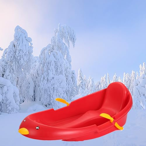 Children's Snowboard Sled, Thickened Wear-Resistant Sled, Winter Sled, Plastic Sled, Adult Sled with Backrest