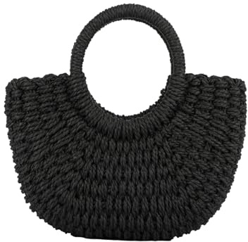Jywmsc Donne Borsa di Paglia da Spiaggia Intrecciata Crossbody Borse a Tracolla Top Handle Satchel Handbag Purse per L'estate