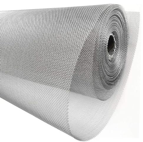 Drahtgeflecht Edelstahl Wire Mesh Drahtgitter Feinmaschig Fliegengitter Edelstahlgewebe Metall Gitter Rolle Lüftungsgitter für Insekten Garten 40 cm x 200 cm