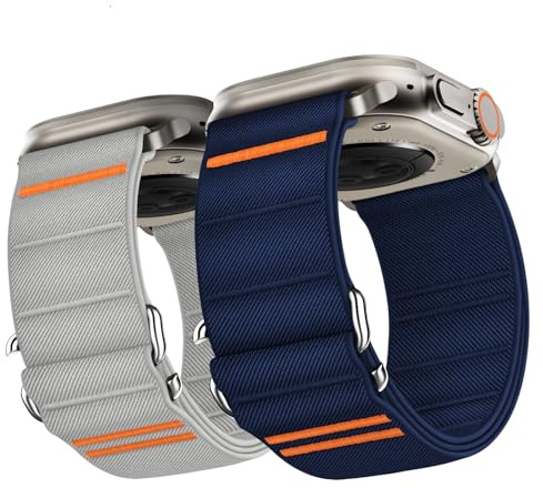 Suitisbest Klockarmband kompatibelt med Apple Watch Ultra-armband 49/45/44/42 mm, nylonsportband med S-krok för Apple Watch Ultra 2/Ultra SE/serier 9/8/7/6/5/4/3/2/1