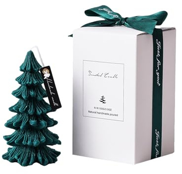 LOSVIP # Christmas Tree Scented Candle Neutral Logo Modelling Handmade DIY Christmas Scented Candle (Green, One Size)