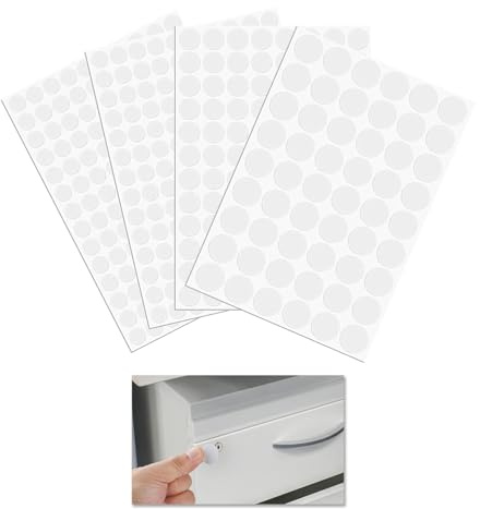 430 Pcs White Screw Hole Stickers, 12mm/15mm/21mm Screw Covers Stickers Self Adhesive White Screw Caps Sticker for Concealing Screw Holes in Wood, Shelves, Cabinets, and Plate Surfaces