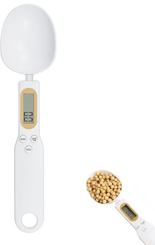 Cuchara Digital de Precisión para Medir Alimentos, Balanza de Cuchara Medidora Pesa de 1 g a 500 g, Báscula Electrónica con Pantalla LCD, Dosificador para Ingredientes Sólidos y Líquidos en la Cocina