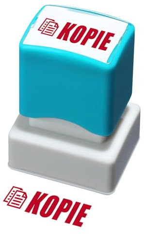 Stempel KOPIE Selbsttränkend Rot Bürostempel Nachrichtenstempel 35x20mm | Dauerstempel mit Abdruck, Klare Schrift, Für Papier & Dokumente, Sofort Einsatzbereit