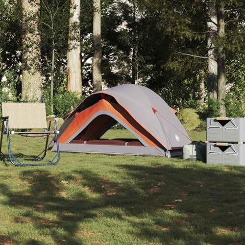 Homgoday Campingzelt 1 Person Einmannzelt Trekkingzelt Wasserdicht Zelt Campingzelt für Camping Picknick Wandern Grau und Orange Wasserfest