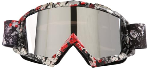 Hixingo Lunette Moto Cross pour Homme et Femme, Lunette de Protection pour Motocross Coupe-Vent Anti-Buée Anti-Poussière pour Activités Extérieures (Graffitis 6)