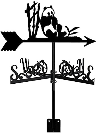 Banderuola segnavento in metallo con supporto, decorazioni da giardino sul tetto, banderuola segnavento per esterni, fattoria,giardino, indicatore della direzione del vento, strumento di misurazione