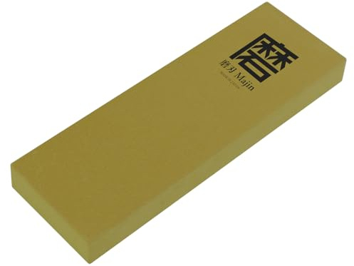 TIKUSAN SAMURAI Ceramic Whetstone Majin Made in Japan Japanese Knife Sharpening Stone with Base for Kitchen and Professional Use (#2000)