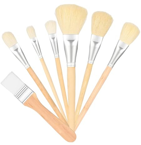 Set di pennelli per pittura acrilica, 7 pennelli per sfumare ad, inclusi pennelli a ventaglio per doratura, strumenti di pittura per artisti morbidi per una miscelazione dei colori