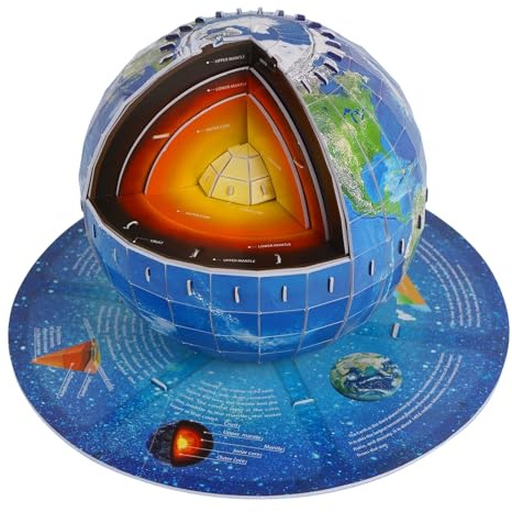 Modelo educativo de estructura interna de la Tierra para comprender la geología, de montaje práctico, modelo de estructura de la Tierra, ayuda para
