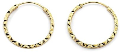 Damen & Kinder Creolen Hoop 10 x 1 mm Ohrstecker - Gelbgold 9 karat (375), Metall