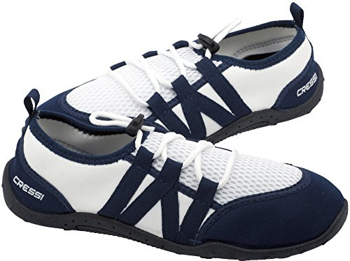 Cressi Elba Pool Shoes - Scarpette Adatti per Mare, Spiaggia, Barca, e Sport Acquatici Vari, Unisex Adulto, Bianco/Blu 39