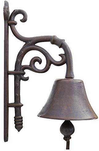 Wandglocke Türglocke Glocke Gusseisen Garten Dekoration Eisen Antik-Stil 32cm