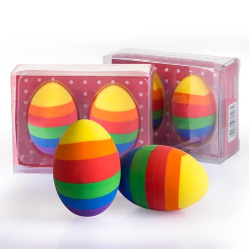Kesote 4 Gomas de Borrar de Colores Borradores de Forma Huevo para Lápiz Regalos de Pascua para Niños Premios Escolares Regalos para Fiestas de Cumpleaños o Fiestas Infantiles