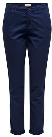 ONLY Damen Onlpoptrash Easy Colour Pant PNT Noos Hose 15200641,Navy Blazer,38W / 30L