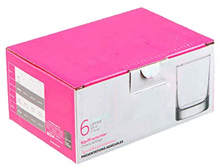 Acan Tradineur - Caja de 6 Vasos Modelo Liberty - 28 cl - Fabricado en Vidrio Resistente - Apto para lavavajillas - 6 Uds Totales