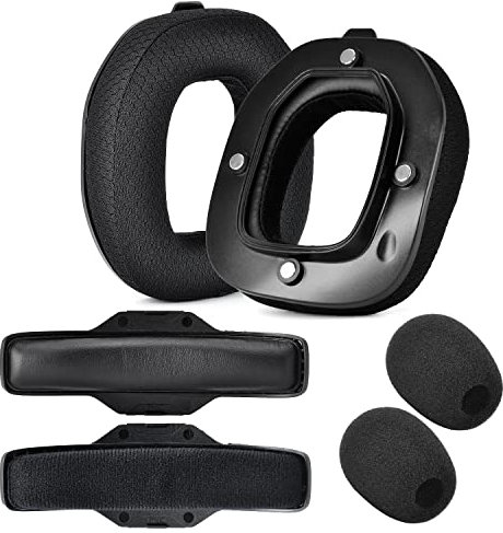 Yaowanguan Cuscinetti per le orecchie per ASTRO Gaming A40 TR Cuffie da gioco cablate Schiuma per microfono Fasce per capelli Imbottiture Copriorecchie Spessore aggiunto Sostituzione,Tessuto,Nero