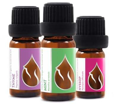 Coffret Respirez Librement Huiles Essentielles Bio | 25ml | Thym (10ml), Menthe (10ml), Hysope (5ml) | 100% Pur et Naturel | Non Dilué | Qualité Thérapeutique | Ferme Familiale