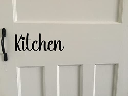 Home Door Sign Stickers - Waterproof Vinyl Decal - Bedroom Décor - House Gifts - Black Wall Art Accessory - Bathroom - Toilet - Kitchen - Living Room (Kitchen)