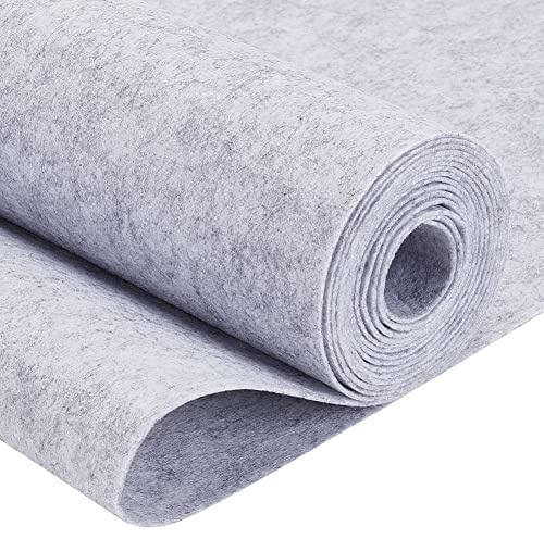 BENECREAT 3 m x 40 cm/3,3 m x 15,7 tum, ljusgrå filtrulle, hantverkstyg för gör-det-själv-konst och hantverk, lapptäcke, sömnad, 1 mm tjock