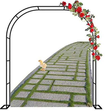 ENLLY Rosenbogen Verzinkt Torbogen Rankhilfe Spalier Rosenhilfe Metall 120x220cm 180x220cm 240x220cm Gartenbogen Rankgitter Freistehend Rosengestell Rankbogen Für Kletterpflanzen(Größe:W180XH220CM)