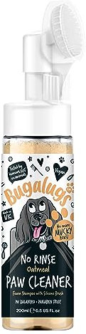 Bugalugs Pfotenreiniger mit Bürste Oatmeal Hundeshampoo Pfotenpflege ohne Wasser für unterwegs
