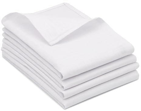ZOLLNER 4 strofinacci da cucina, 50x70 cm, 100% lino, canovacci assorbenti senzi lasciare aloni o pelucchi, bianco
