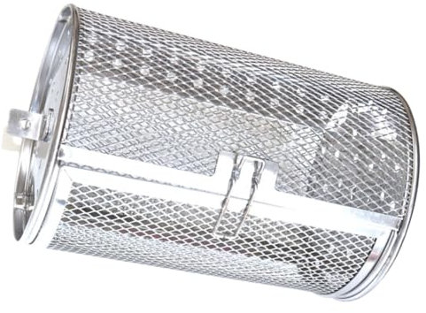 CAXUSD Drehbarer Edelstahl Grillkorb 180x300mm Für Ofen Und Drehspieß Mit 360° Drehfunktion Sicherer Schnallenverschluss Backofenzubehör Für Erdnüsse Kastanien Und Gemüse