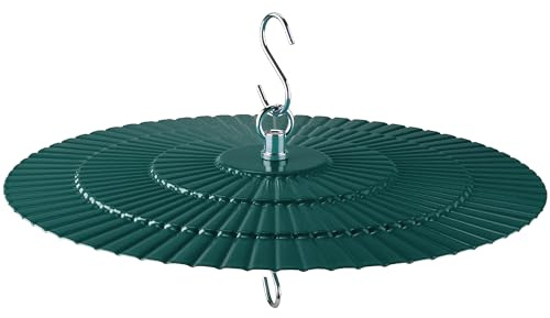 28,4 cm Metall-Vogelfutterstation, Regenschutz, 2 Stück, grüne Kuppelschutz, Regenschirm, Schatten für Kolibri, Oriole, Eichhörnchen-Leitbleche für Vogelfutterspender
