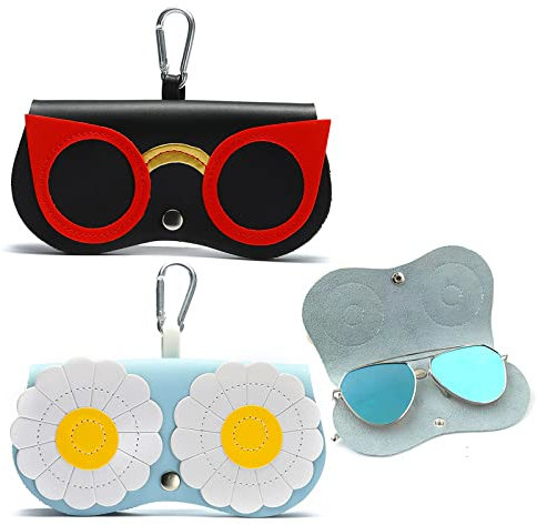 2 Stück Sonnenbrillentasche, Brillenetui Sonnenbrillen Etui Brillenetui zum Anhängen Multifunktionale Brillentasche Tragbar Brillenetui Damen Brillentasche Trend Brillenetui Mädchen Für Damen Herren