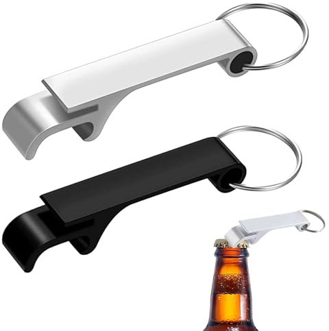 2Pcs Bottle Opener Keyring, Beer Opener Pocket Key Ring Small Beer Opener Keys Mini Bottle Opener Keychain for Daily Use Home Pub Bartenders Bar, Bottle Opener Christmas Gifts for Men Dad