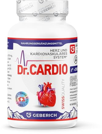 Dr.CARDIO – Salute del Cuore – 40 Capsule – con Estratto di Mirtillo Rosso, Aronia Nera, L-arginina – Integratore Alimentare