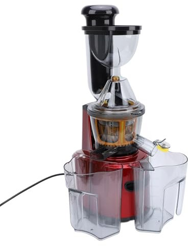 Macchina spremiagrumi, rosso 500W 65Db Slow Masticating Juicer Estrattore di succo a bocca larga Facile da pulire Spremiagrumi elettrico multifunzionale per frutta e verdura