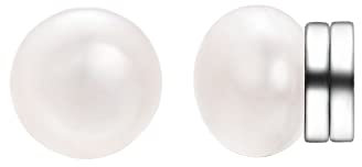 Airokiy Ohrringe Clips Perlen Magnet Ohrringe Damen Perlen 6 Mm Weiße Ohrstecker Zum Anklipsen Clip-On Earrings For Women Without Piercings