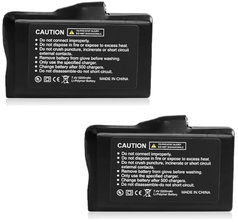 2 Stück wiederaufladbare Lithium-Polymer-Batterie, 5200mAh 7.4V Lithium-Ionen Batterien Ersatzakku für Beheizbare Schals Kleidung, 3,5x1,35mm DC