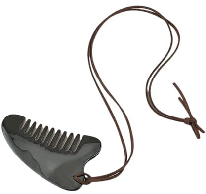 YUNNESS Modische Halskette mit Kamm-Anhänger zum Stylen von Fransen, tragbar, stabiles Horn-Schmuck-Accessoire für Damen für den täglichen Gebrauch, as the pic show, Hörner + Samtgürtel