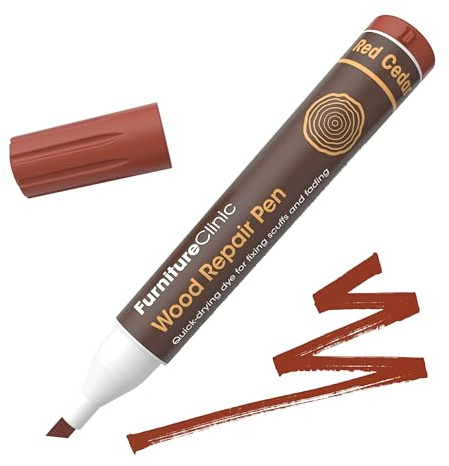 Furniture Clinic Wood Repair Pen - Scratch Repair - Quick Drying - Furniture Touch-Up Marker - for All Types of Wood (Red Cedar)