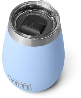 YETI Rambler 10 oz Wine Tumbler, Vacuum Insulated, Stainless Steel with MagSlider Lid, Big Sky Blue