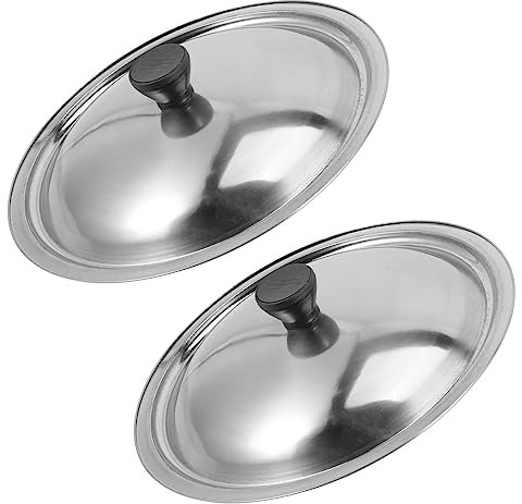 PRETYZOOM 2stücke Edelstahl Topfdeckel Für Haushalt Pfannendeckel Aus Edelstahl Multifunktions-topfdeckel Runde Pfannendeckel Topfdeckel Für Haushalt Wohnaccessoire Haushaltsbedarf