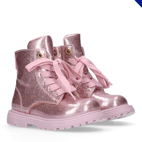Tommy Hilfiger, Botines glitter con cordones para niñas, Keta, Rosa, 33
